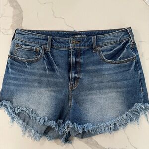 INC International Concepts Blue Jean Shorts Frayed Hem